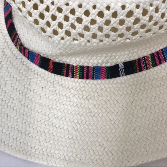 Hat Attack White Beach Hat with Colorful Pom-Poms os - Picture 10 of 10